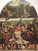 CLEVE, Joos van The Lamentation of Christ with the Last Supper(predella) and Francis Receiving the Stigmata(mk05) USA oil painting artist